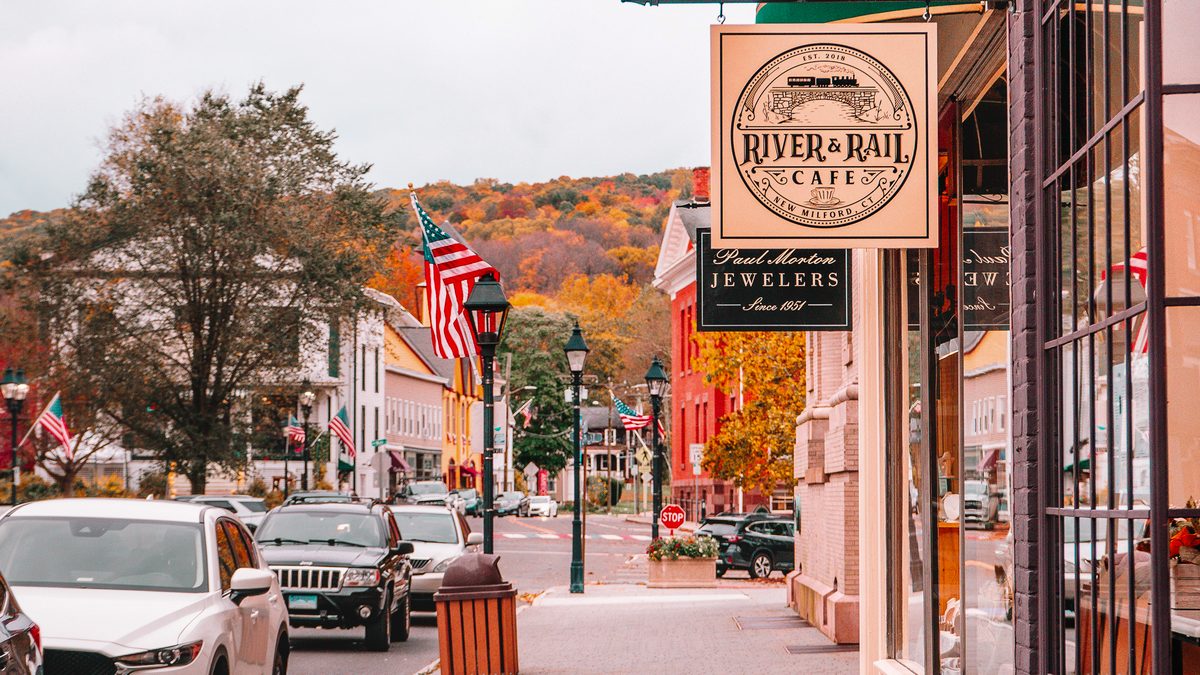 Historic Bank Street, downtown New Milford CT